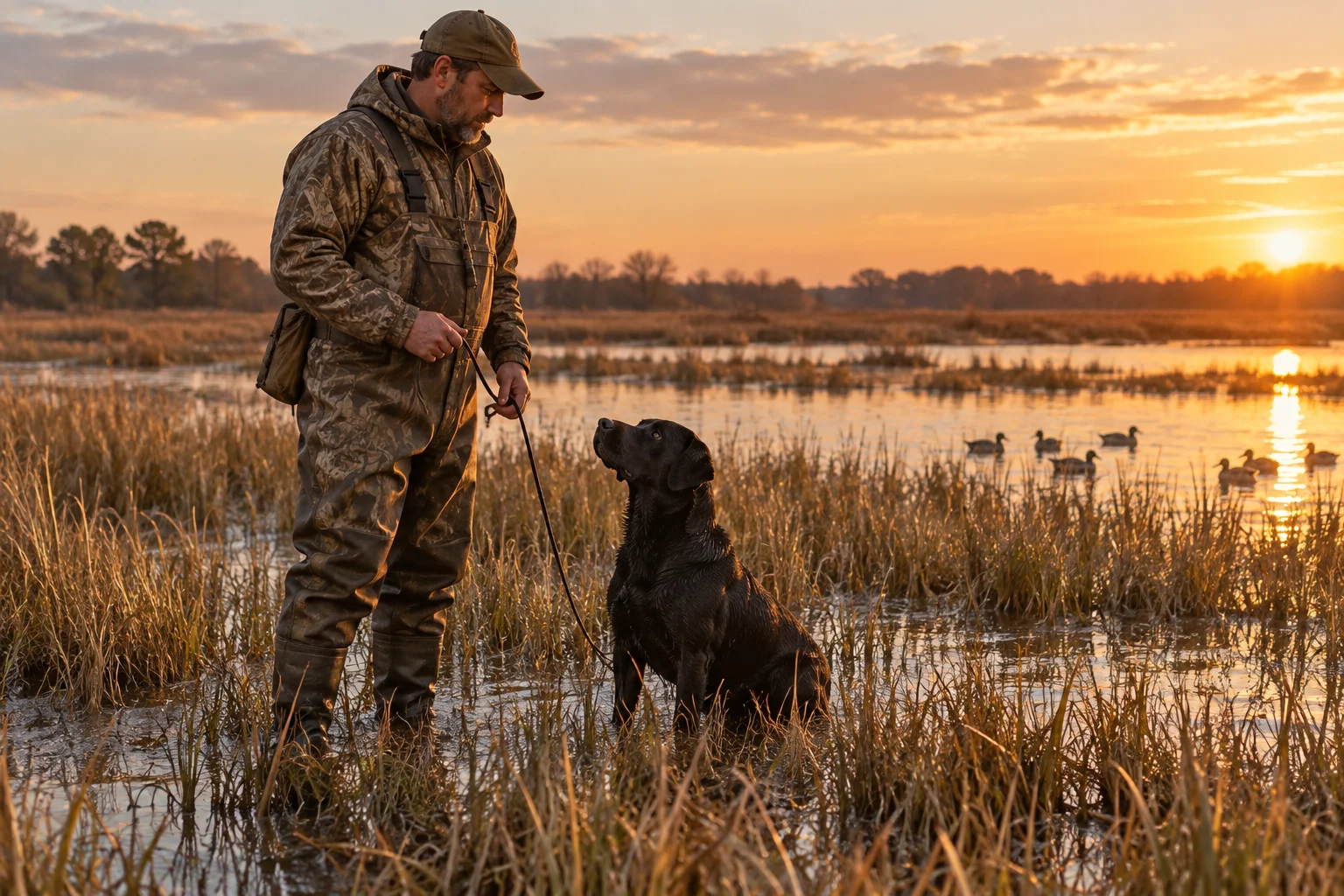 A handler testing a started gun dog's steadiness in a hunting field before paying for the dog
